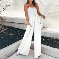 Slim Fit High Waist Jumpsuit Leisure Commute Pleated Solid Color Women's Fashion European Style Spring And Autumn Season Clothing main image 1