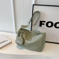 Women's Medium Oxford Cloth Solid Color Basic Classic Style Flip Cover Crossbody Bag sku image 3