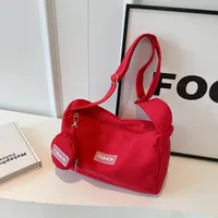 Women's Medium Oxford Cloth Solid Color Basic Classic Style Flip Cover Crossbody Bag sku image 4