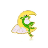 Cartoon Style Cute Animal Cartoon Frog Alloy Stamping Stoving Varnish Plating Unisex Cartoon Pinback Badge Brooches Collar Pin sku image 14
