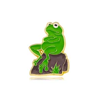 Cartoon Style Cute Animal Cartoon Frog Alloy Stamping Stoving Varnish Plating Unisex Cartoon Pinback Badge Brooches Collar Pin sku image 12