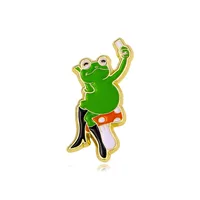 Cartoon Style Cute Animal Cartoon Frog Alloy Stamping Stoving Varnish Plating Unisex Cartoon Pinback Badge Brooches Collar Pin sku image 15
