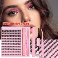 Lady Solid Color Artificial Fiber False Eyelashes Eyelash Glue 1 Set main image 5