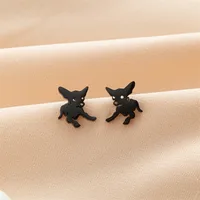 1 Pair Sweet Simple Style Artistic Dog Polishing 304 Stainless Steel 18K Gold Plated Ear Studs main image 2