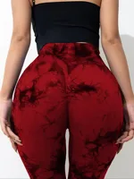 Sports Tie Dye Nylon Spandex Active Bottoms Skinny Pants main image 3