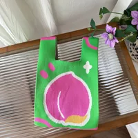 Women's Small Polyester Floral Tulip Streetwear Square Open Handbag sku image 8