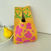 Women's Small Polyester Floral Tulip Streetwear Square Open Handbag sku image 5