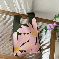 Women's Small Polyester Floral Tulip Streetwear Square Open Handbag sku image 11