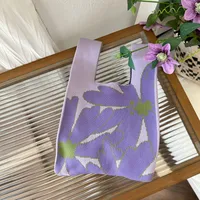 Women's Small Polyester Floral Tulip Streetwear Square Open Handbag sku image 12