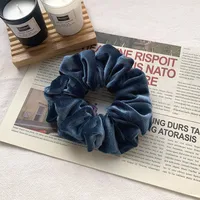 Cross-border South Korea Dongdaemun Autumn And Winter European And American Style Flannel Large Intestine Hair Ring Golden Velvet Cloth Top Cuft Hair Accessories First-hand Supply sku image 19
