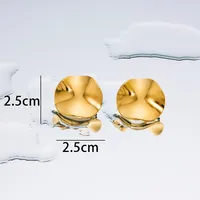 1 Pair Simple Style Geometric Plating Titanium Steel 18K Gold Plated Ear Studs sku image 35