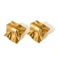 1 Pair Simple Style Geometric Plating Titanium Steel 18K Gold Plated Ear Studs main image 4