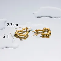 1 Pair Simple Style Geometric Plating Titanium Steel 18K Gold Plated Ear Studs sku image 17