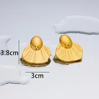 1 Pair Simple Style Geometric Plating Titanium Steel 18K Gold Plated Ear Studs sku image 43