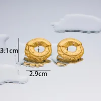 1 Pair Simple Style Geometric Plating Titanium Steel 18K Gold Plated Ear Studs sku image 37