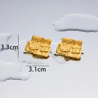1 Pair Simple Style Geometric Plating Titanium Steel 18K Gold Plated Ear Studs sku image 33