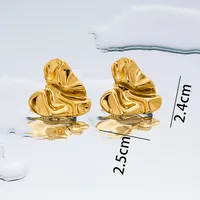 1 Pair Simple Style Geometric Plating Titanium Steel 18K Gold Plated Ear Studs sku image 38