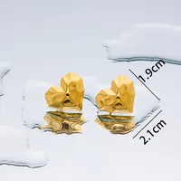 1 Pair Simple Style Geometric Plating Titanium Steel 18K Gold Plated Ear Studs sku image 23