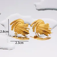 1 Pair Simple Style Geometric Plating Titanium Steel 18K Gold Plated Ear Studs sku image 40