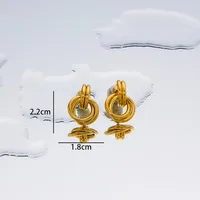 1 Pair Simple Style Geometric Plating Titanium Steel 18K Gold Plated Ear Studs sku image 24