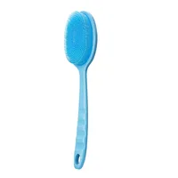 Casual Solid Color Plastic Silica Gel Bath Brush sku image 1