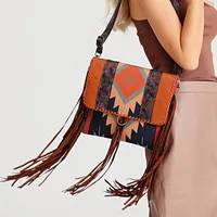 Women's Medium Cotton And Linen Geometric Ethnic Style Square Flip Cover Square Bag main image 1