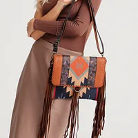 Women's Medium Cotton And Linen Geometric Ethnic Style Square Flip Cover Square Bag main image 3