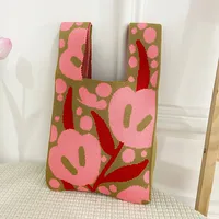 Women's Medium Polyester Animal Cartoon Flower Cute Classic Style Lock Clasp Handbag sku image 12