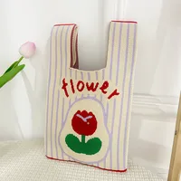 Women's Medium Polyester Animal Cartoon Flower Cute Classic Style Lock Clasp Handbag sku image 46