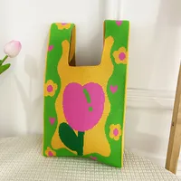 Women's Medium Polyester Animal Cartoon Flower Cute Classic Style Lock Clasp Handbag sku image 9