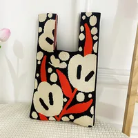 Women's Medium Polyester Animal Cartoon Flower Cute Classic Style Lock Clasp Handbag sku image 13