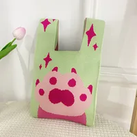 Women's Medium Polyester Animal Cartoon Flower Cute Classic Style Lock Clasp Handbag sku image 32