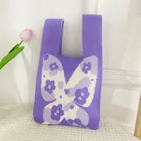 Women's Medium Polyester Animal Cartoon Flower Cute Classic Style Lock Clasp Handbag sku image 35