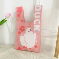 Women's Medium Polyester Animal Cartoon Flower Cute Classic Style Lock Clasp Handbag sku image 38