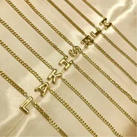 201 Stainless Steel 304 Stainless Steel 18K Gold Plated Simple Style Letter Pendant Necklace main image 7