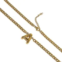 201 Stainless Steel 304 Stainless Steel 18K Gold Plated Simple Style Letter Pendant Necklace sku image 1