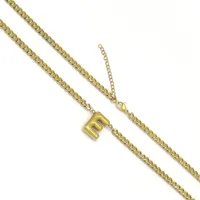 201 Stainless Steel 304 Stainless Steel 18K Gold Plated Simple Style Letter Pendant Necklace sku image 4
