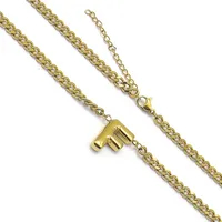 201 Stainless Steel 304 Stainless Steel 18K Gold Plated Simple Style Letter Pendant Necklace sku image 5