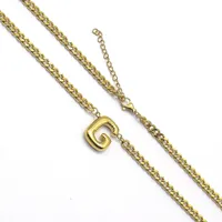 201 Stainless Steel 304 Stainless Steel 18K Gold Plated Simple Style Letter Pendant Necklace sku image 6