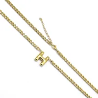 201 Stainless Steel 304 Stainless Steel 18K Gold Plated Simple Style Letter Pendant Necklace sku image 7