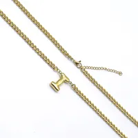 201 Stainless Steel 304 Stainless Steel 18K Gold Plated Simple Style Letter Pendant Necklace sku image 8