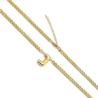 201 Stainless Steel 304 Stainless Steel 18K Gold Plated Simple Style Letter Pendant Necklace sku image 9