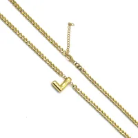 201 Stainless Steel 304 Stainless Steel 18K Gold Plated Simple Style Letter Pendant Necklace sku image 11
