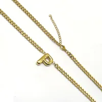 201 Stainless Steel 304 Stainless Steel 18K Gold Plated Simple Style Letter Pendant Necklace sku image 23