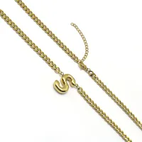 201 Stainless Steel 304 Stainless Steel 18K Gold Plated Simple Style Letter Pendant Necklace sku image 24