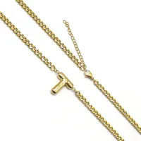 201 Stainless Steel 304 Stainless Steel 18K Gold Plated Simple Style Letter Pendant Necklace sku image 25