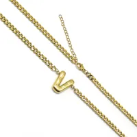201 Stainless Steel 304 Stainless Steel 18K Gold Plated Simple Style Letter Pendant Necklace sku image 16