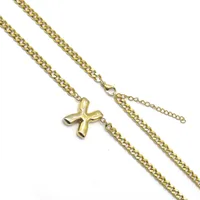 201 Stainless Steel 304 Stainless Steel 18K Gold Plated Simple Style Letter Pendant Necklace sku image 18