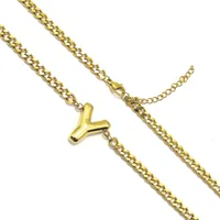 201 Stainless Steel 304 Stainless Steel 18K Gold Plated Simple Style Letter Pendant Necklace sku image 19