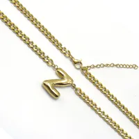201 Stainless Steel 304 Stainless Steel 18K Gold Plated Simple Style Letter Pendant Necklace sku image 20